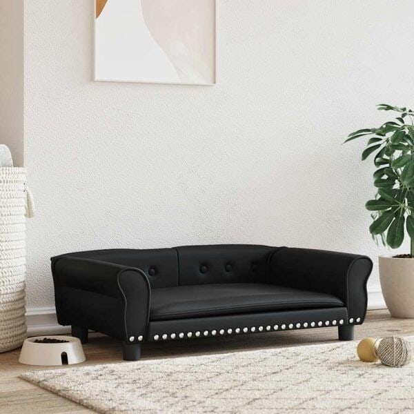vidaXL Hundbädd svart 95x55x30 cm konstläder Svart