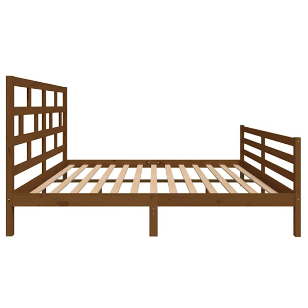 vidaXL Sängram honungsbrun massiv furu 160x200 cm Brun
