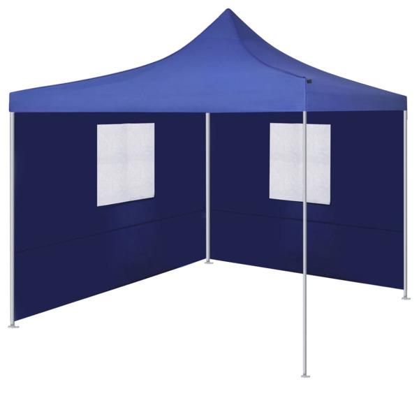 vidaXL Hopfällbart tält med 2 väggar 3x3 m blå Blå