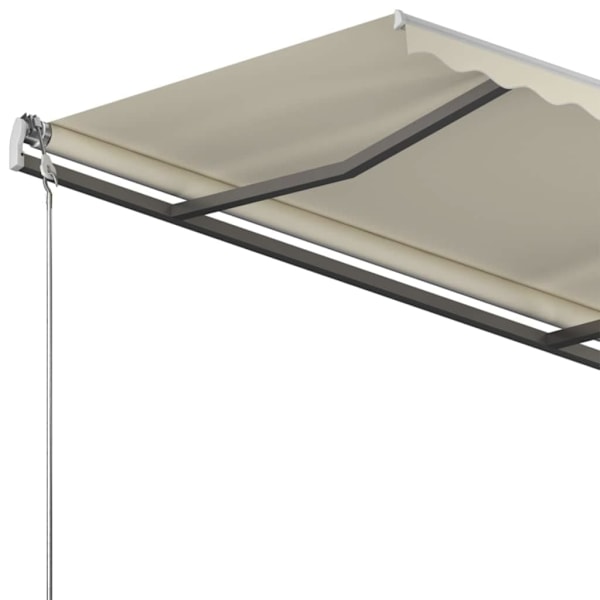 vidaXL Fristående markis manuellt infällbar 450x350 cm gräddvit Creme