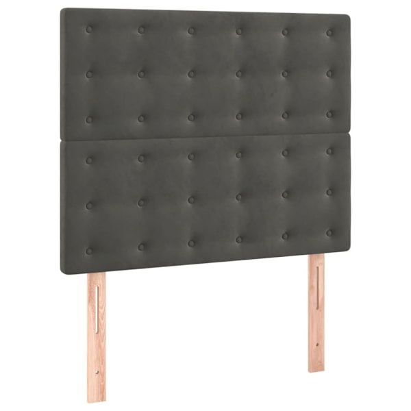 vidaXL Ramsäng med madrass mörkgrå 90x200 cm sammet Grå