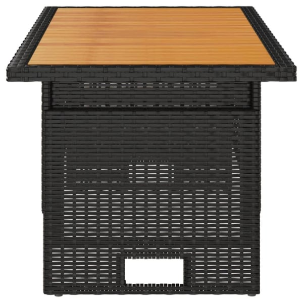 vidaXL Trädgårdsbord svart 100x50x43/63 cm akaciaträ&konstrottin Svart
