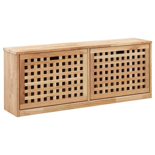 vidaXL Skobänk 94x20x38 cm massivt valnötsträ Brun