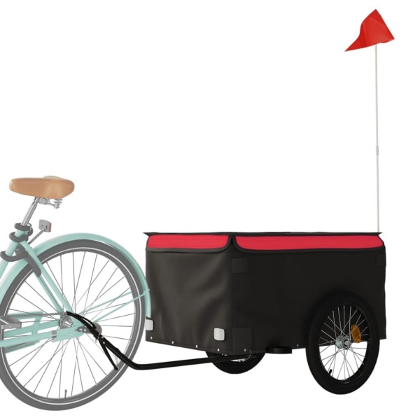 vidaXL Cykelvagn svart och röd 45 kg järn Svart