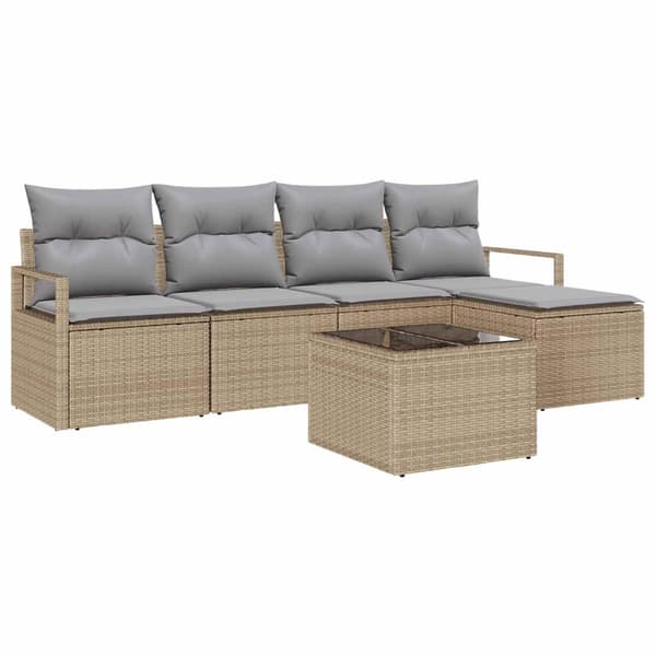 vidaXL Soffset 6 st Beige konstrotting Beige