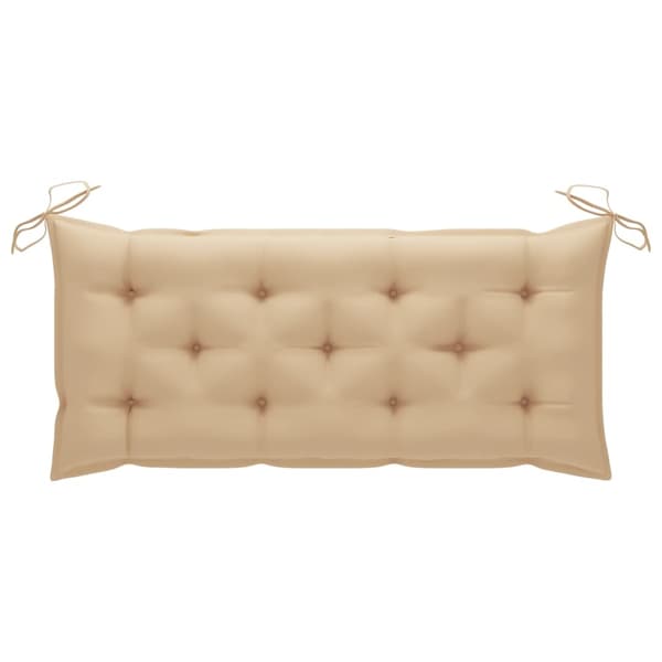 vidaXL Trädgårdsbänk med dyna 120 cm bambu Beige