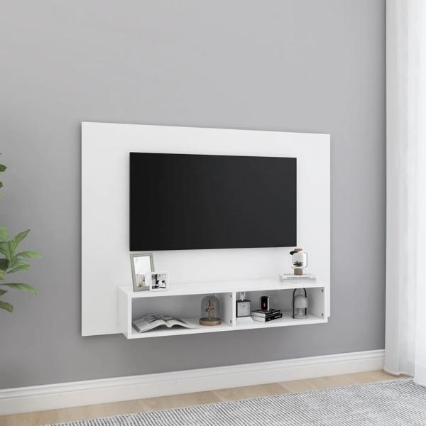 vidaXL Väggmonterat tv-skåp vit 120x23,5x90 cm konstruerat trä Vit