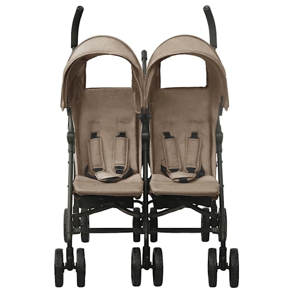 vidaXL Tvillingvagn taupe stål Taupe