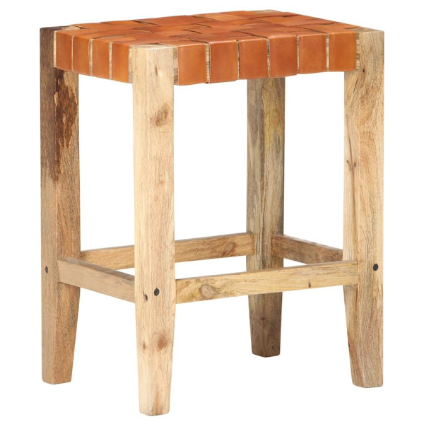 vidaXL Barstolar 2 st brun äkta läder 60 cm Brun