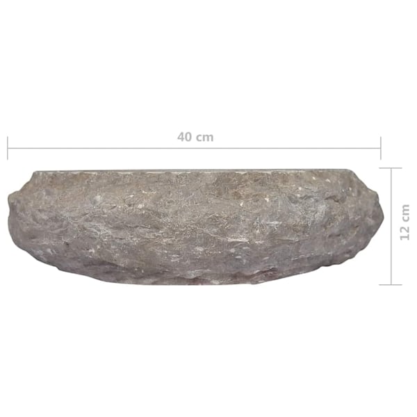 vidaXL Handfat grå Ø40x12 cm marmor grå