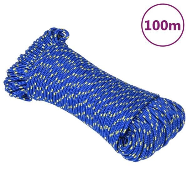 vidaXL Båtlina blå 3 mm 100 m polypropen