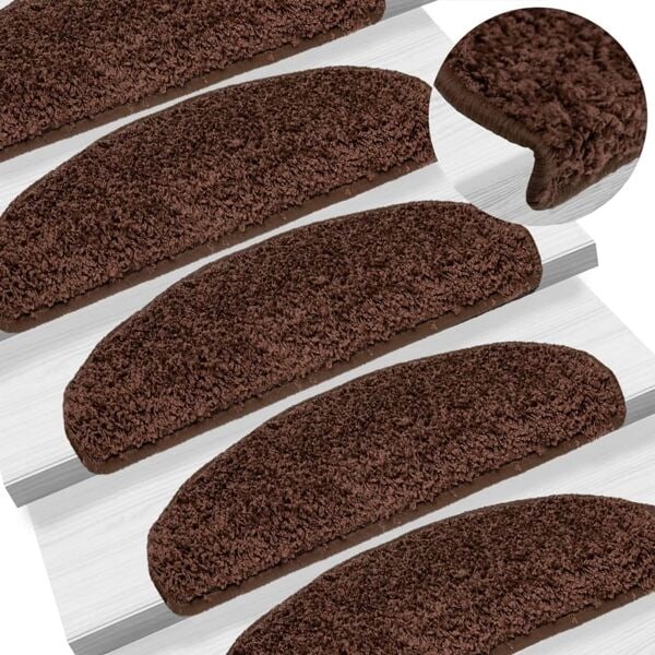 vidaXL Trappstegsmattor 15 st brun 65x21x4 cm Brun