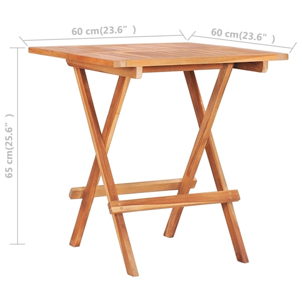 vidaXL Caféset 3 delar med gröna dynor massiv teak Grön