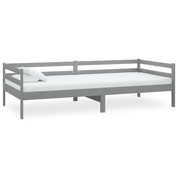 vidaXL Dagbädd grå massiv furu 90x200 cm grå