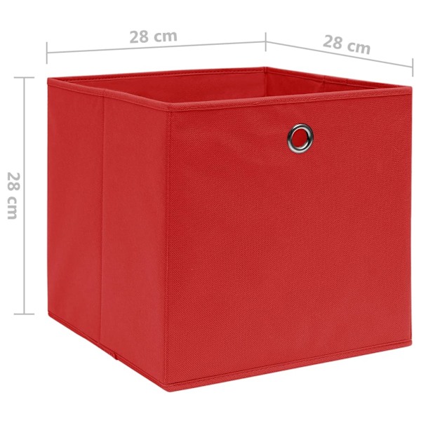 vidaXL Förvaringslådor 10 st non-woven tyg 28x28x28 cm röd Röd