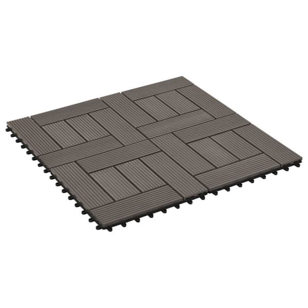 vidaXL Trall 22 st 30x30 cm 2 kvm WPC mörkbrun Brun