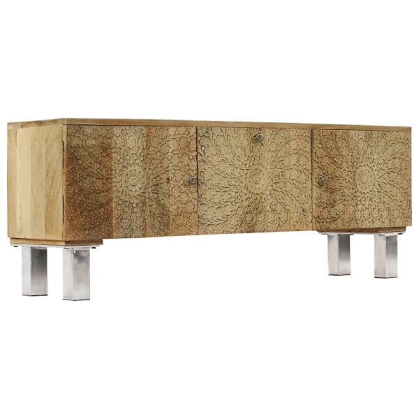 vidaXL TV-bänk massivt mangoträ 118x30x45 cm Brun