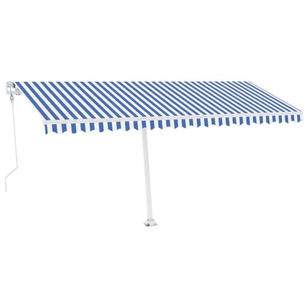 vidaXL Fristående markis automatisk 500x300 cm blå/vit Blå