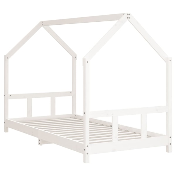 vidaXL Sängram för barnsäng vit 90x200 cm massiv furu Vit