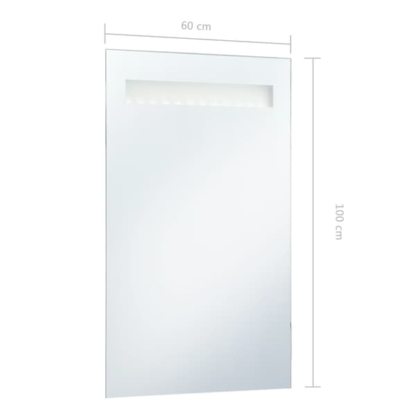 vidaXL Badrumsspegel LED 60x100 cm Silver