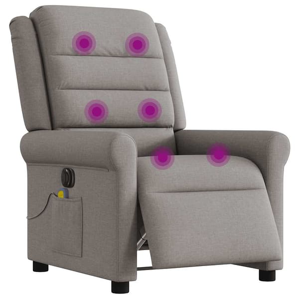 vidaXL Elektrisk massagefåtölj taupe tyg Taupe
