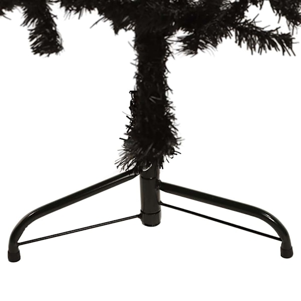 vidaXL Smal halv plastgran med stativ svart 120 cm Svart