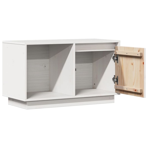 vidaXL Tv-bänk vit 74x35x44 cm massiv furu Vit