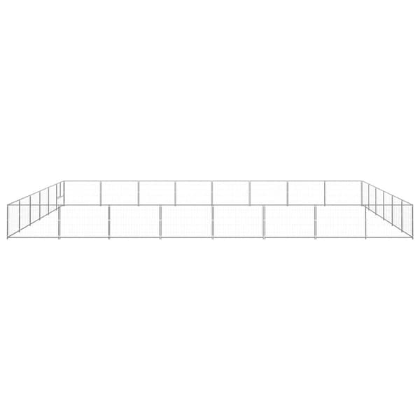 vidaXL Hundgård silver 48 m² stål Silver