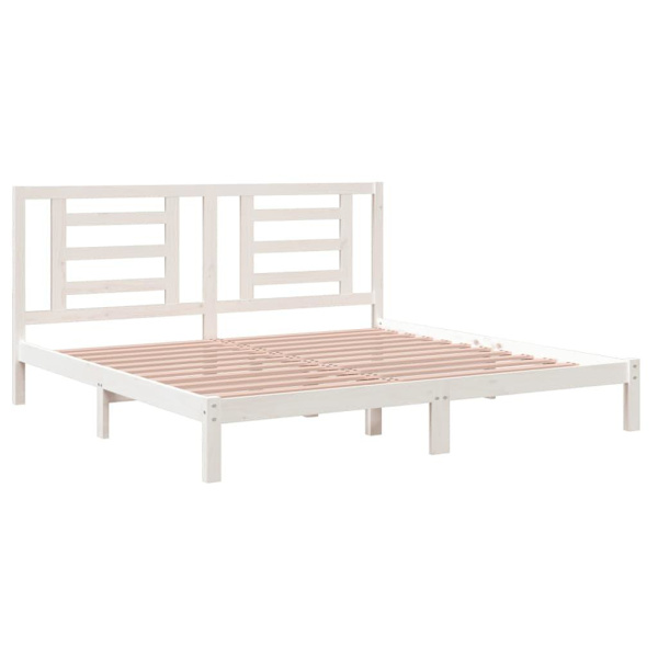 vidaXL Sängram vit massiv furu 200x200 cm Vit