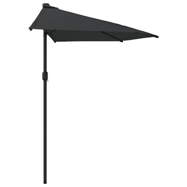 vidaXL Balkongparasoll med aluminiumstång svart 270x144x222 cm halvt Svart