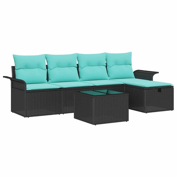 vidaXL Trädgårdsoffset 6 st Poly rattan Beige