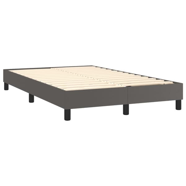 vidaXL Ramsäng med madrass & LED grå 120x200 cm konstläder Grå