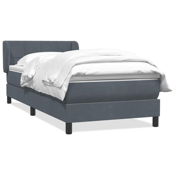 vidaXL Ramsäng med madrass mörkgrå 80x210 cm sammet Grå