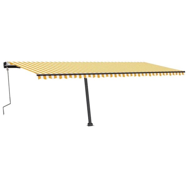 vidaXL Fristående markis manuellt infällbar 600x350 cm gul/vit Gul