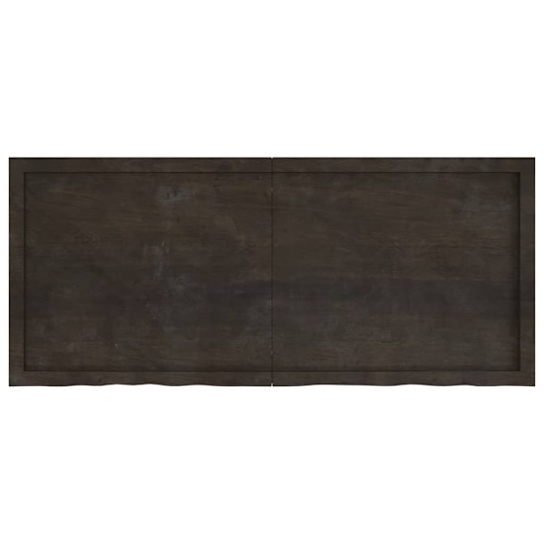 vidaXL Bordsskiva mörkbrun 140x60x(2-6) cm behandlad massiv ek Brun