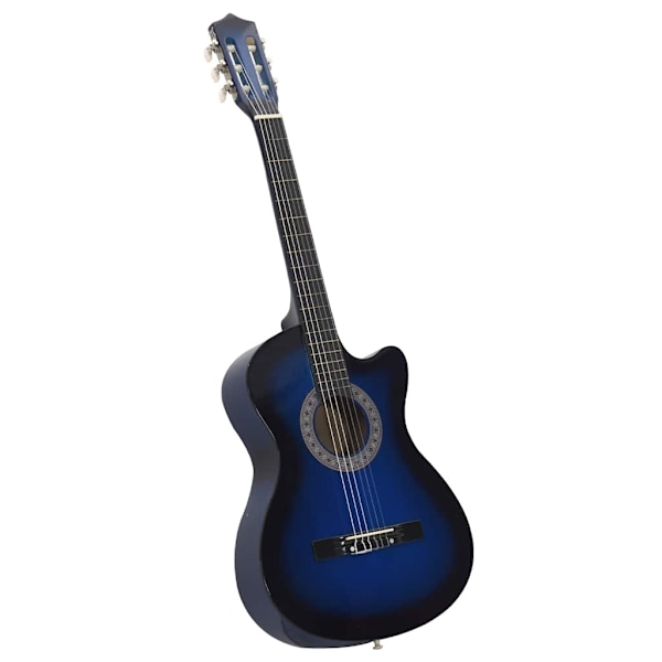 vidaXL Gitarr 12 delar med 6 strängar western blå 38" Blå