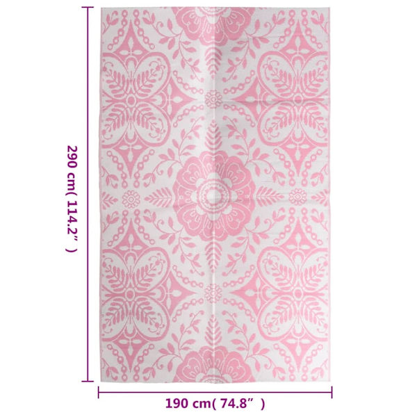vidaXL Utomhusmatta ARAKIL rosa 190x290 cm PP Rosa