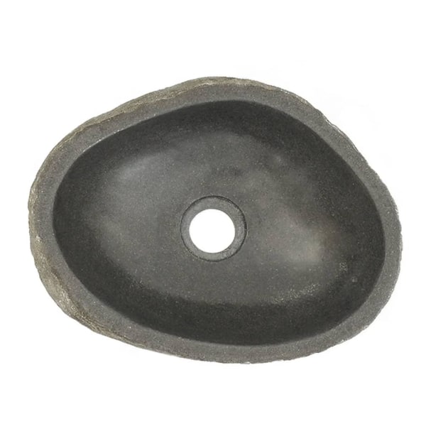vidaXL Handfat flodsten oval 29-38 cm Taupe