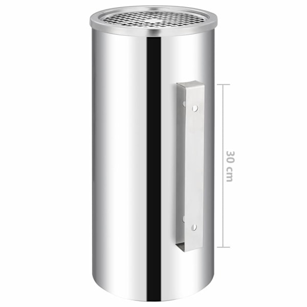 vidaXL Askfat/soptunna för vägg rostfritt stål 36 L Silver