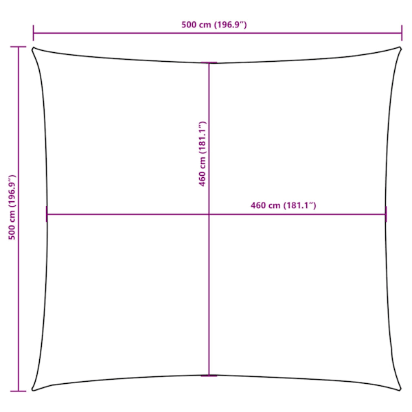 vidaXL Solsegel oxfordtyg fyrkantigt 5x5 m terrakotta Orange