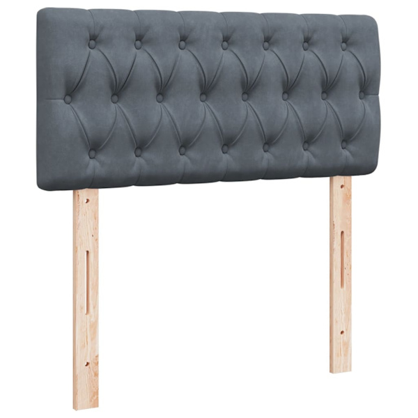 vidaXL Ramsäng med madrass mörkgrå 80x200 cm sammet Grå