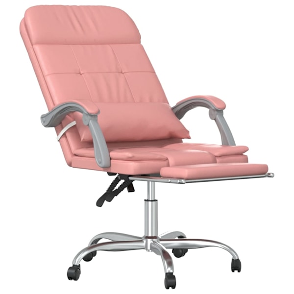 vidaXL Kontorsstol med massage rosa konstläder Rosa