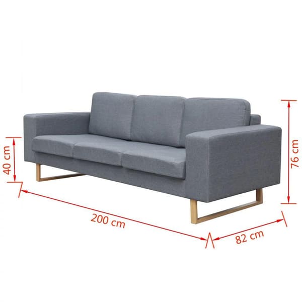 vidaXL Set med 2-sits- och 3-sitssoffa ljusgrå grå