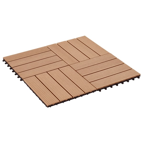 vidaXL Trall 22 st 30x30 cm 2 kvm WPC teakfärg Brun