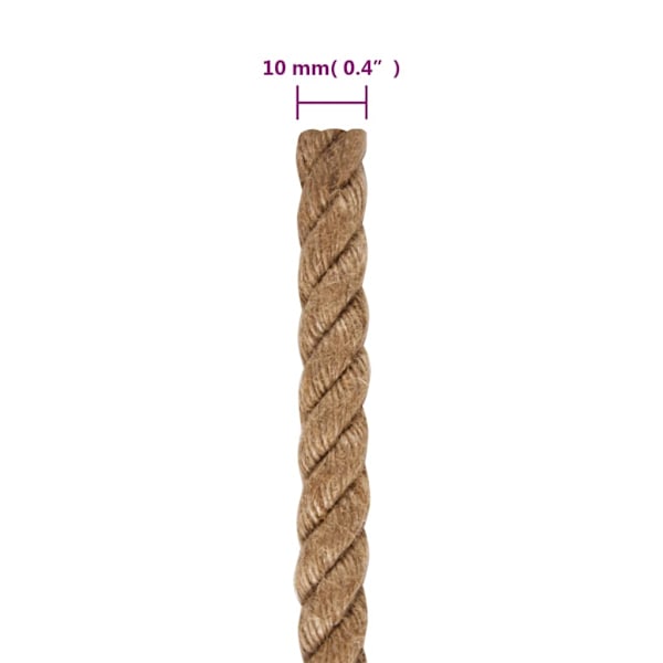 vidaXL Rep 100% Jute 10 mm 100 m
