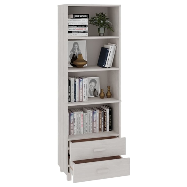 vidaXL Högskåp HAMAR vit 60x35x180 cm massiv furu Vit