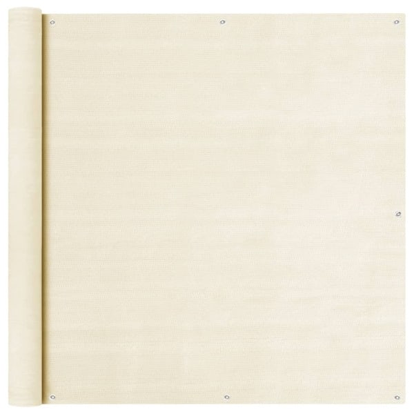vidaXL Balkongskärm gräddvit 120x500 cm HDPE Creme