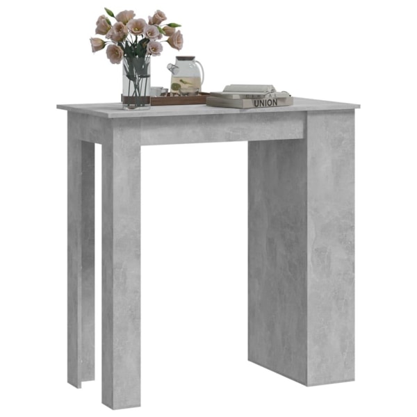 vidaXL Barbord med förvaringshyllor betonggrå 102x50x103,5cm spå grå
