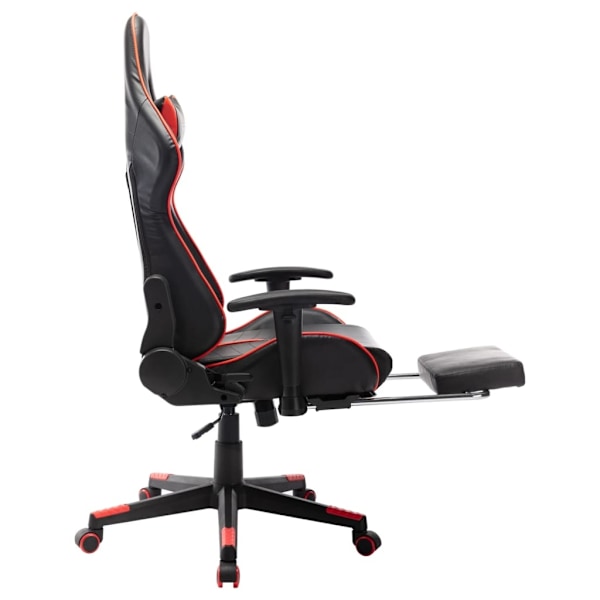 vidaXL Gamingstol med fotstöd svart och röd konstläder multifärg