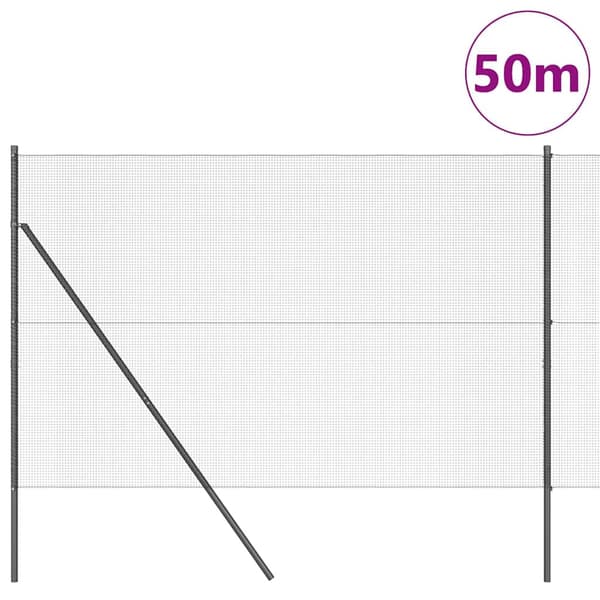 vidaXL Markfixerat Svetsat Stängsel 50 x 1,5 m (B x H) Grå